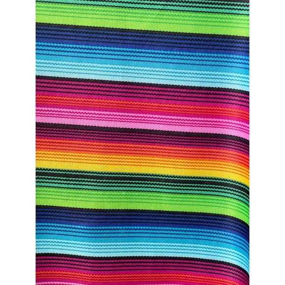 Poncho Mexican Serape Rainbow Color Stripes Adult Unisex One Size - Picture 6 of 8